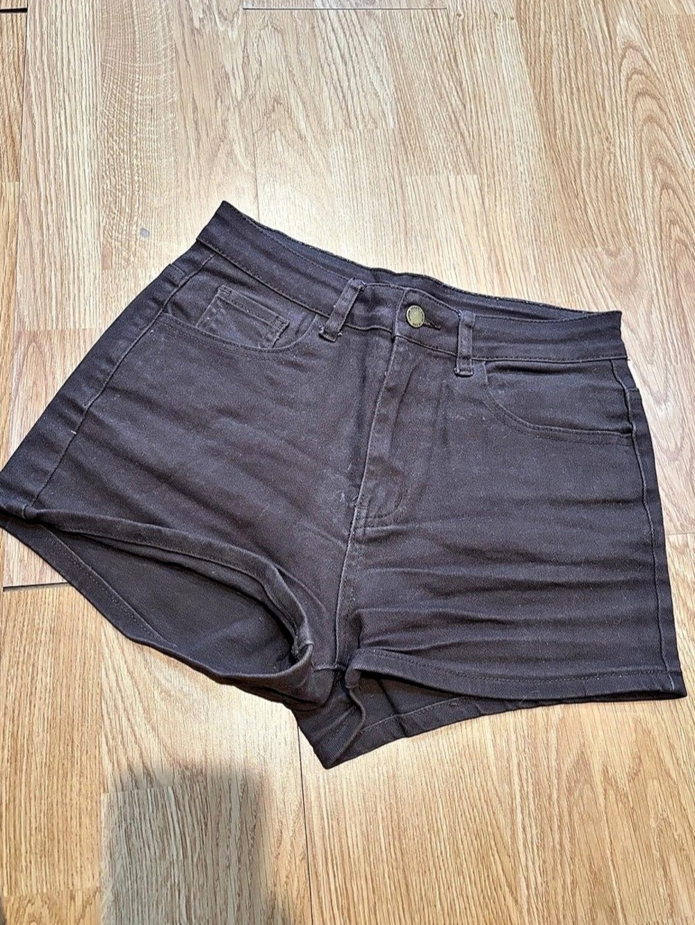 Brown Denim Shorts